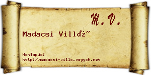 Madacsi Villő névjegykártya